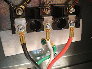 Stove or range electrical connections to power cord.