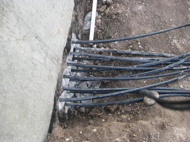 Geo pipe into foundation