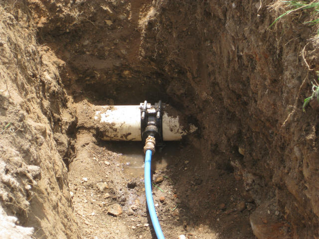 Main water line tapped